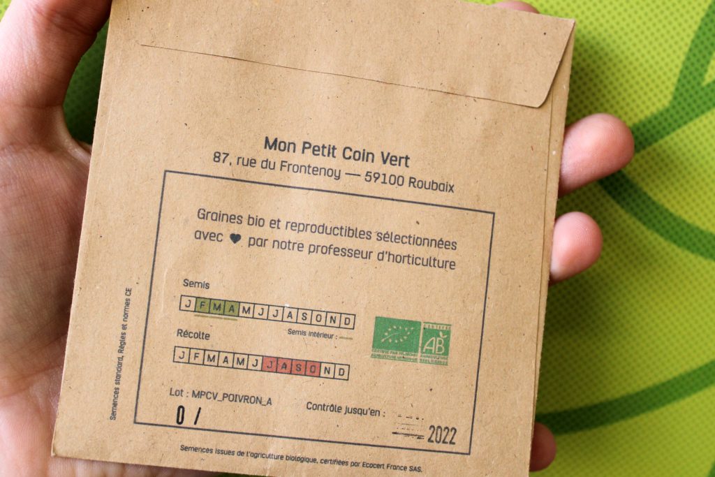 Sachets de graines "Permacool" BIO avec le label AB et certifié ECOCERT