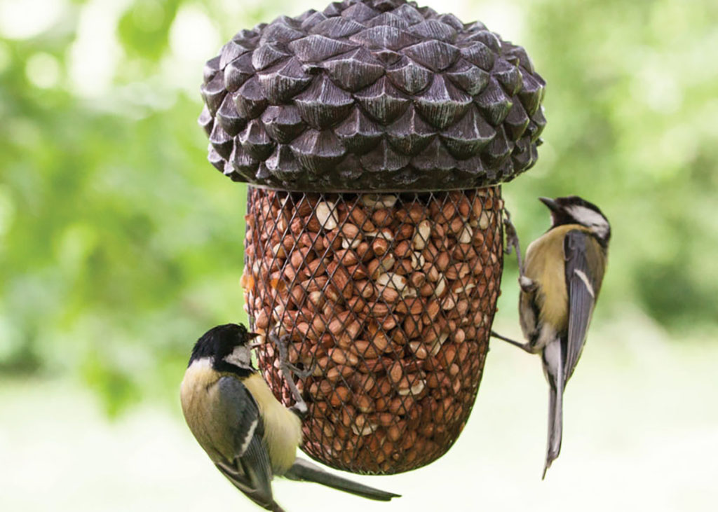 Mangeoire pour oiseaux en forme de gland