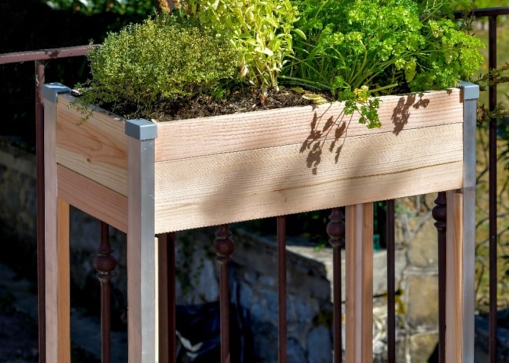 Jardinière double en géotextile pour balcon et terrasse