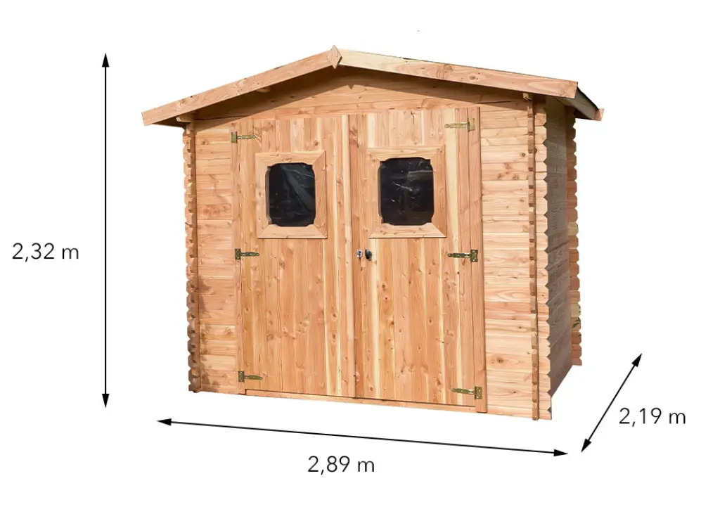 Abri de jardin en bois Douglas - 6m²