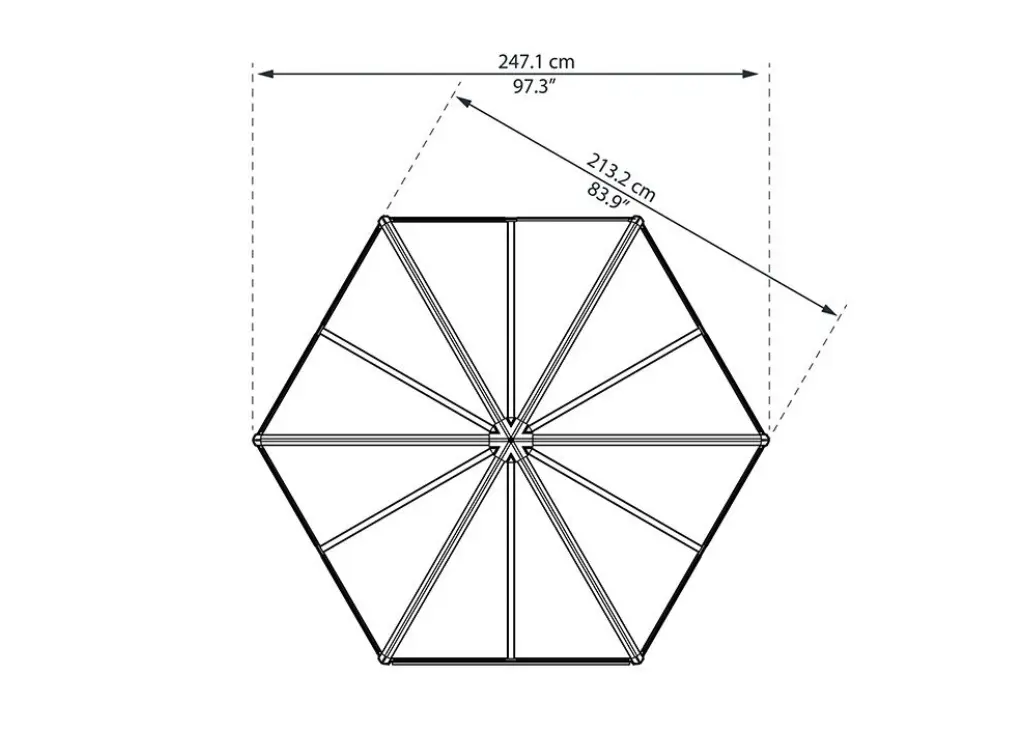 Serre hexagonale 3m²