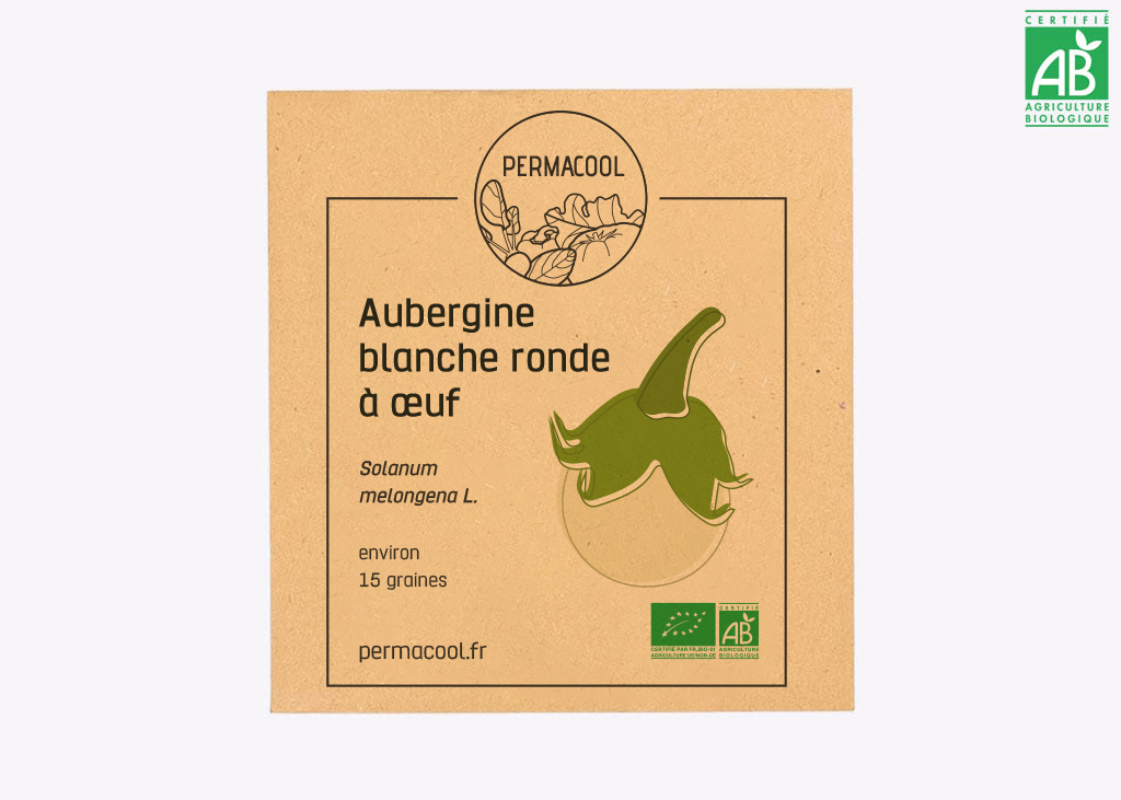 Aubergine blanche ronde oeuf bio