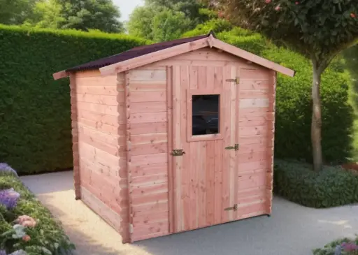 [Drop-501] Abri de jardin en bois Douglas - 4m²